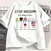 Stop Racism Its Okay To Be Asian Black Arab Normal American Stick Figure Anti Racism Graphic Short Sleeve Casual Streetwear Tee