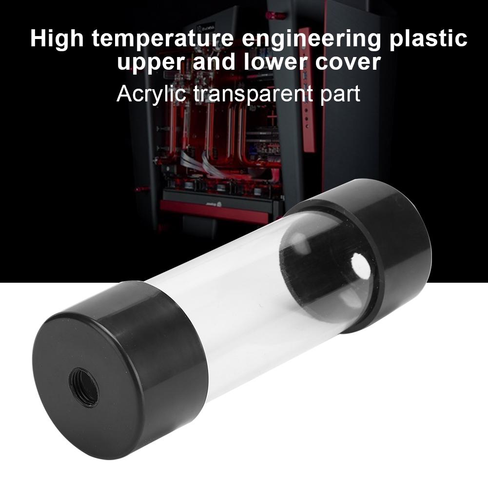 Transparent Cylindrical Computer Water Cooling Water Tank 150MM with G1   4 Thread