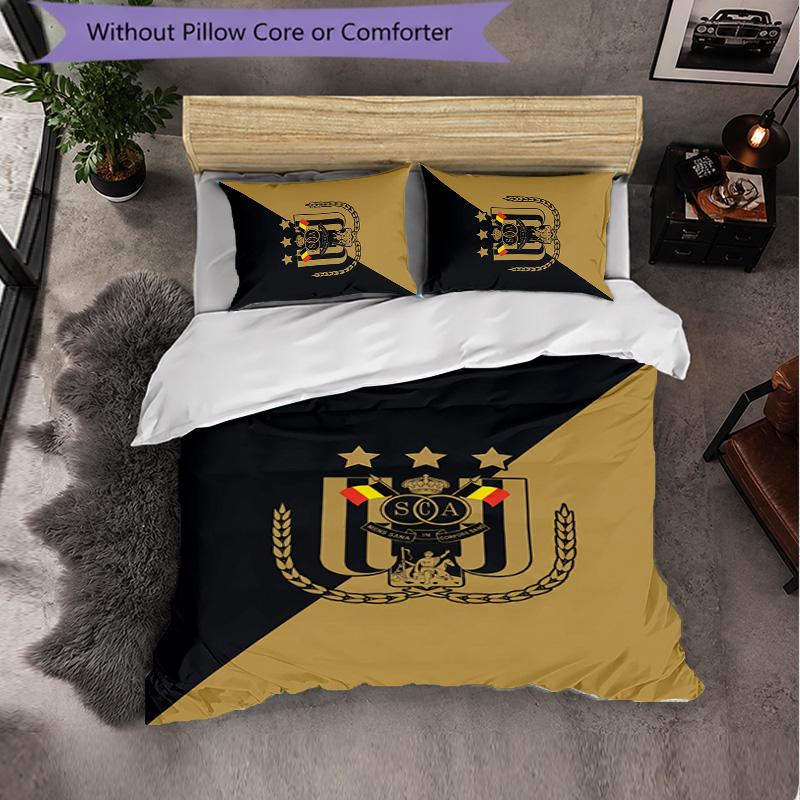 Biancheria da Letto a Tema FC Anderlecht Set 3 Pezzi Copripiumino Biancheria da Letto Decorativa Per Stanza Adolescenti Decorazione Casa