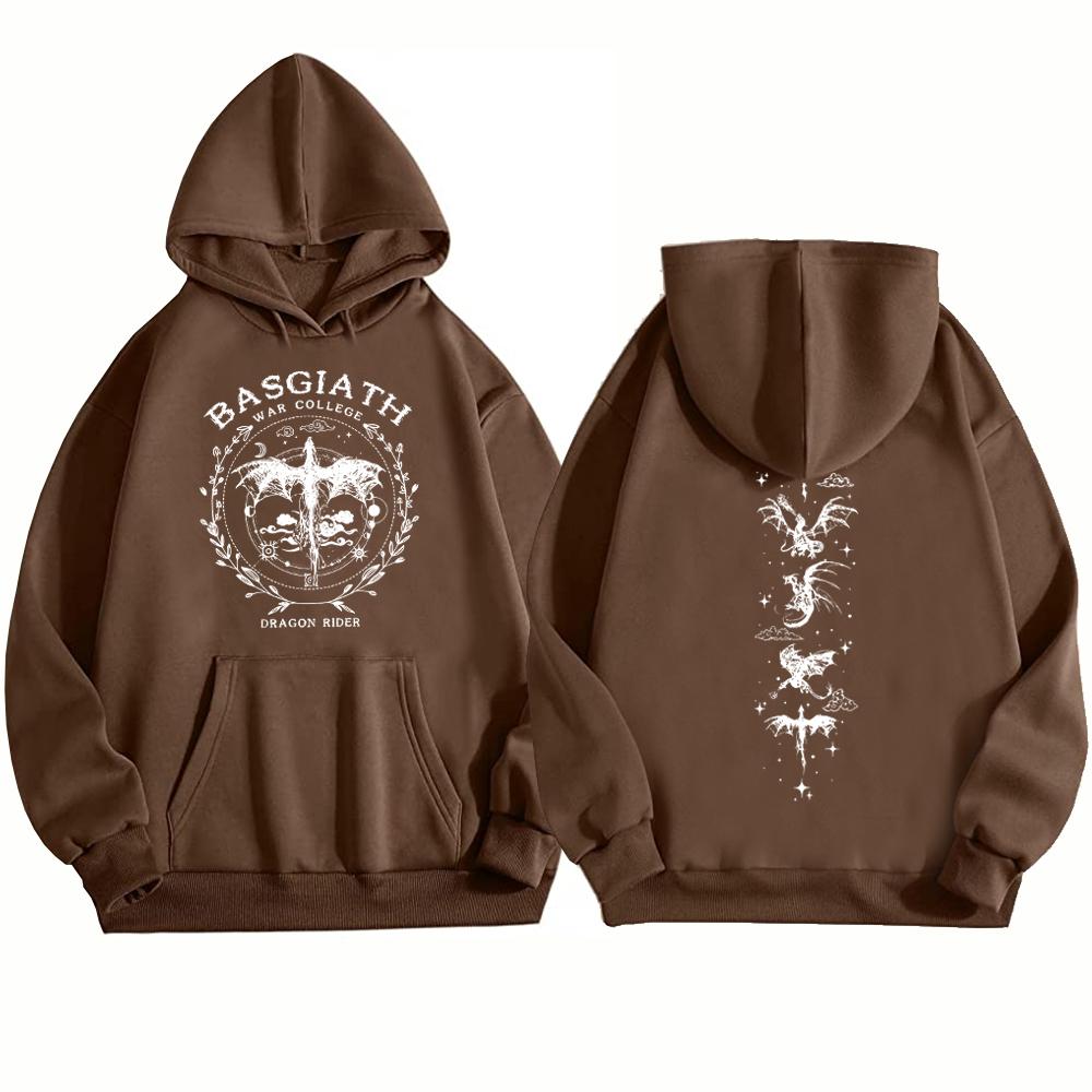 Fourth Wing Drachenreiter Vintage 90er Hoodie Basgiath War College Hoodie Geschenk für Buchliebhaber Pullover Tops Streetwear