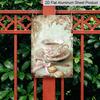 2D Flat 1pc Vintage Floral Teacup Metal Wall Decor - 8x12 Inch Aluminium Sign with Pink Roses & Lace, Pastel Spring Home Accent for Bedroom