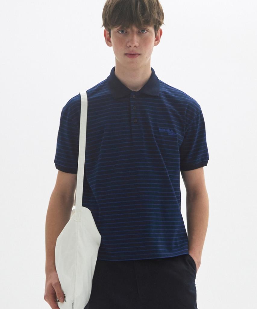 MOONSUN M.C Unisex, Classic Stripe Pk Tee / Navy