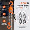 Manual Lever Chain Hoist, 1/4 Ton 550 Lbs Capacity 10 FT Come Along, G80 Galvanized Carbon Steel with Weston Double-Pawl Brake, Auto Chain Leading &
