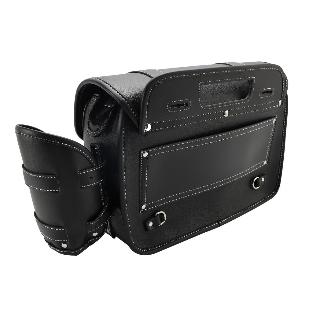 Zadní brašna z PU boční sedlové brašny, zadní brašna, pouzdro na zavazadla, úložný prostor, černá pro motorku