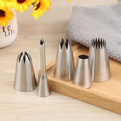 5Pcs/Lot Big Size Cream Cake Icing Piping Tips Puff Mouth Nozzles Pastry Tips