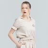 A Wave Women'S Check Crop Hoodie Beige