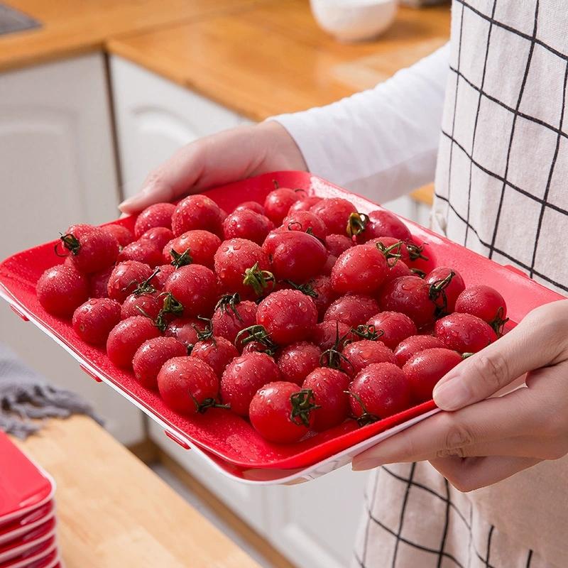 30*21cm BPA-free Plastic Fresh Reusable Food Preservation Tray Stackable Creative Meal Prep Containers Storage Container