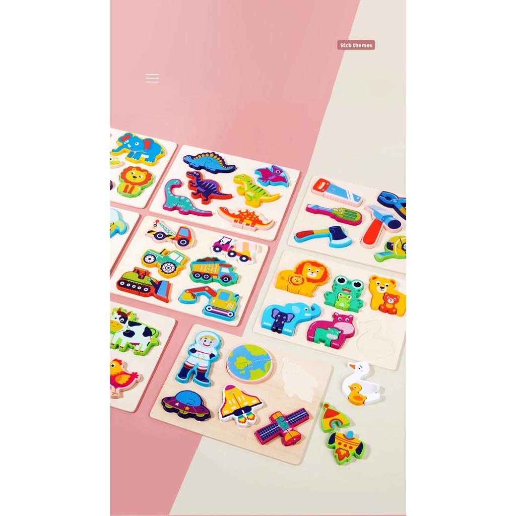 Children Animal Puzzle Table Game Toy Toddler Sensory  Puzzle Creation Teaching Aid Preschool Fine Motor Skill Toy