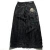 Jeans da Uomo Vestibilità Rilassata Denim Lavato Vintage Con Stampa Grafica Gamba Dritta Pantaloni Streetwear Autunno