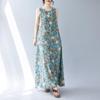 Sleeveless Plus Size Cotton Vintage Floral New In Dresses for Women Casual Loose Long Summer Dress