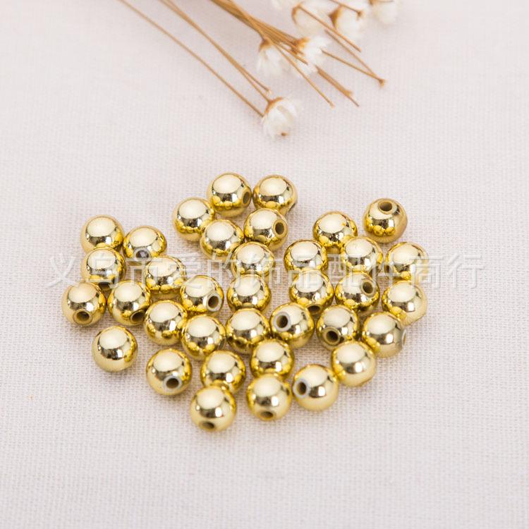 Small Electroplated Gold & Silver Beads, 4-10mm Round, Colorfast DIY Beading Supplies.