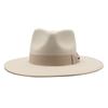Wool, Beige Hemmed Big-Brimmed Jazz Top Hat, Men'S And Women'S Bows, Water Drop Top Jazz Hat, Felt Hat.