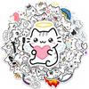 10/30/50pcs Cute Line Kitten Daily Graffiti Sticker Kawaii Cat Cartoon Aesthetic Decal Decorative Diary Laptop Phone Case