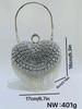 European & American Fashion Rhinestone Heart Handbag - Women's Tassel Evening Bag