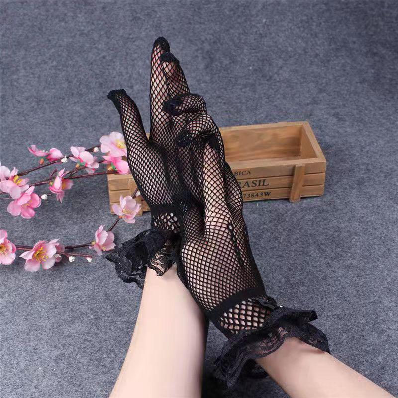 Protecție solară ultra subțire Mănuși din dantelă respirabilă Eticheta nunții Mireasă Mănuși de scenă