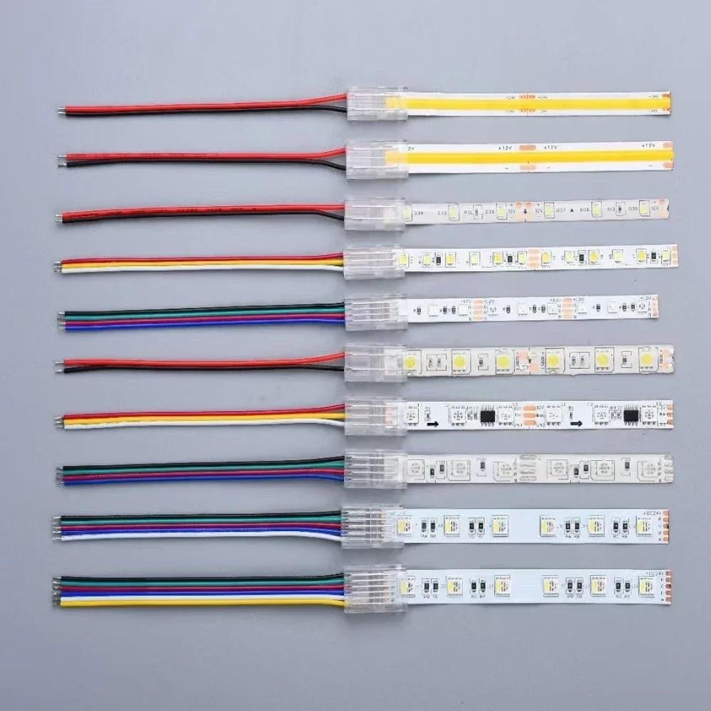 2Pin 3Pin 4Pin 5Pin Crystal Buckle for Light Strip Head 10MM LED To Strips  for SMD Strip Light
