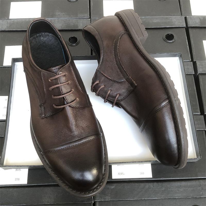 Soft Sole Soft Surface Triple Joint Leather Shoes Men'S Business Dress Leather Breathable Casual Suit Men'S Groom Wedding Shoes