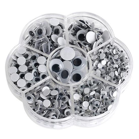 500Mixed Size Self-adhesive Round Wiggle Googly Eyes for Doll