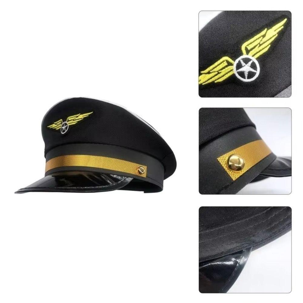 Fluglinien-Thema Pilotenhut Kostüm Requisite Uniform Pilotenkappe Luftwaffe Kappe Party Cosplay