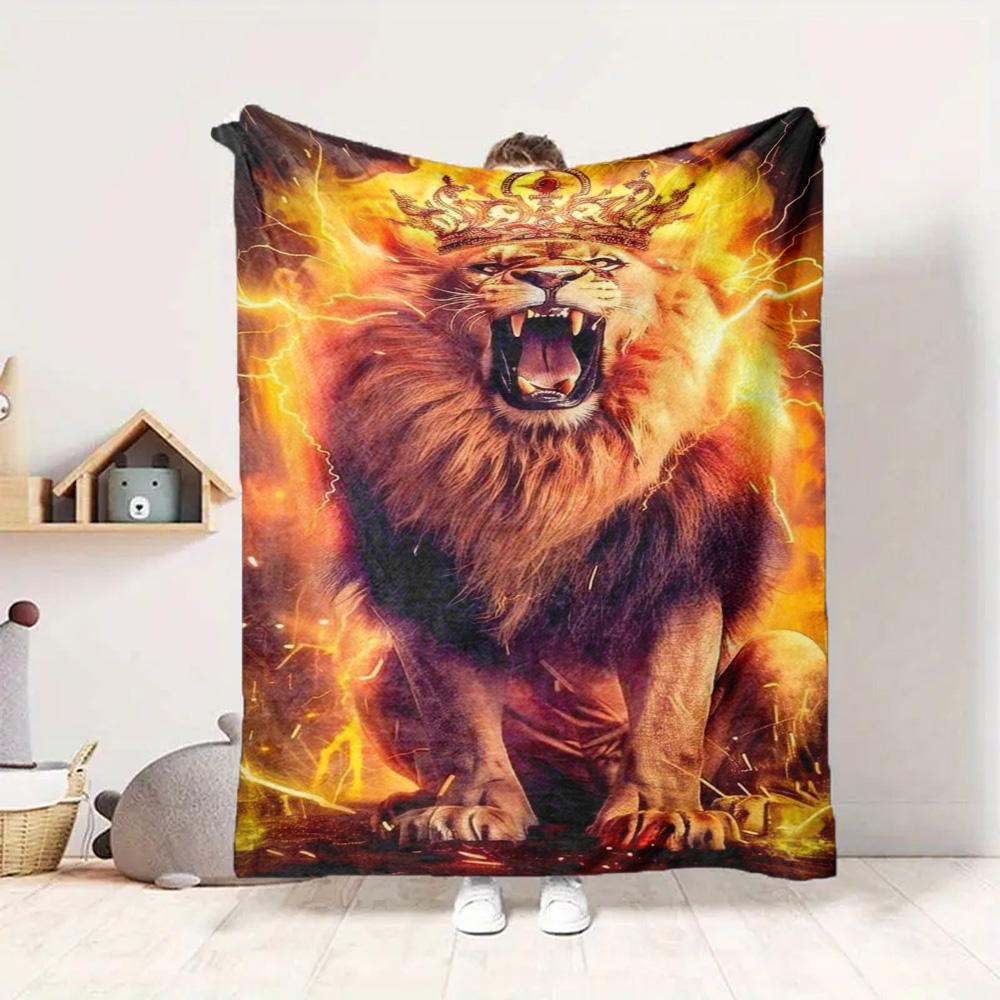 Lion Flannel Blanket Throw Blanket Soft Warm Sofa Bed Camping Car home Decor Unique Christmas Gift C9301535