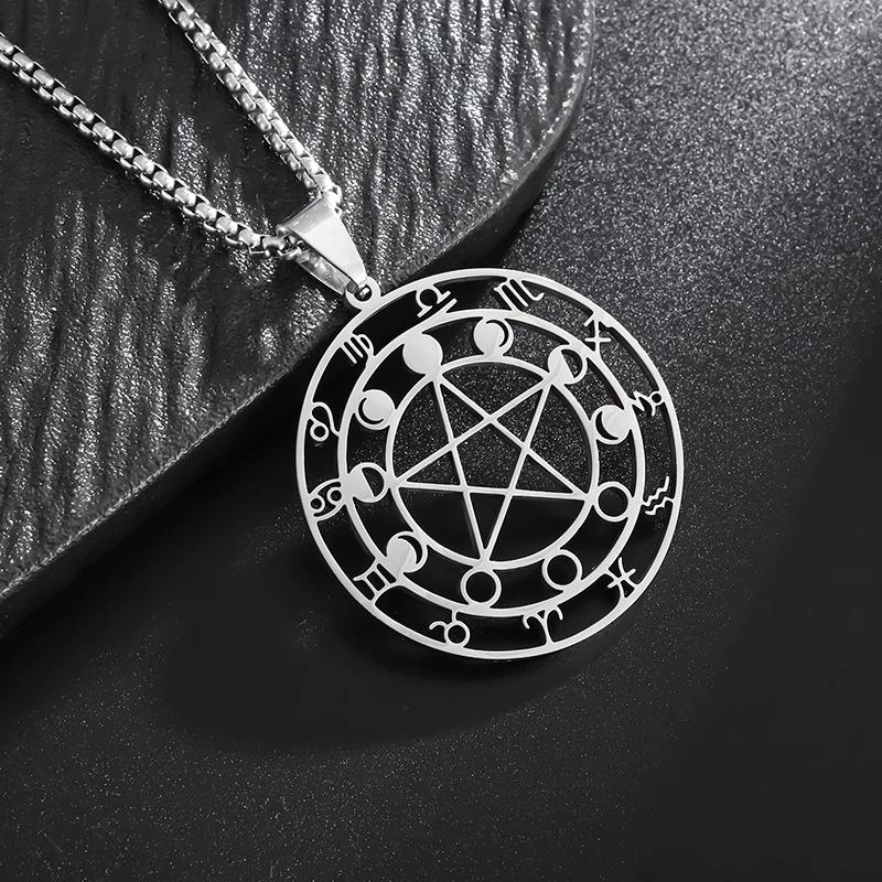Stainless Steel Trinity Celtic Knot Nordic Rune Pendant Necklace Retro Ethnic Irish Knot Lucky Amulet Jewelry for Men