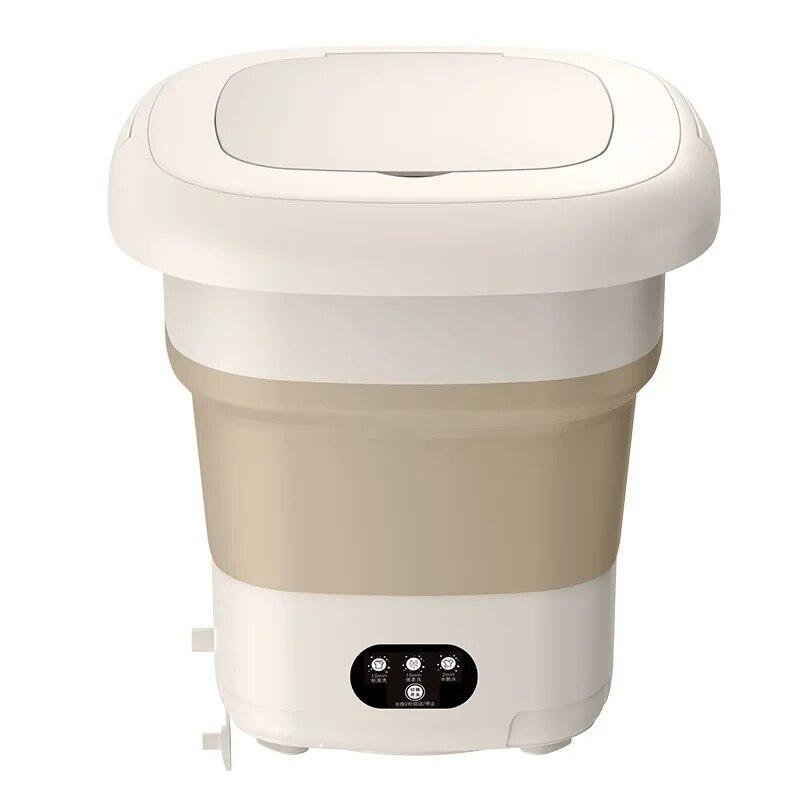 

Складная портативная стиральная машина большой емкости с сушилкой для одежды, ведро для путешествий, носки, нижнее белье, трусики, стиральная машина бежевый