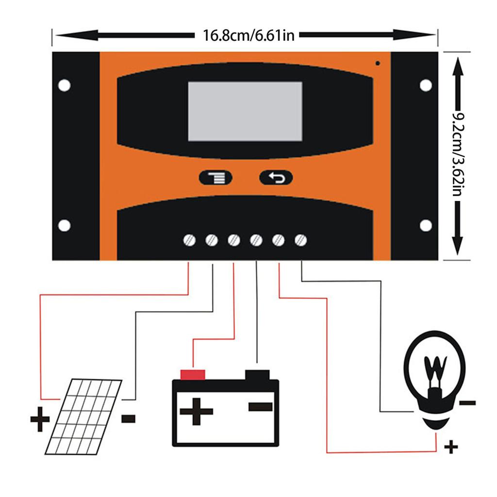 20A Solar Charge Controller With Duals USB Ports LCD Display For 12V 24V Leads Acid Batteries Battery Charge Regulator