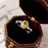 New S925 Sterling Silver Fashionable Natural Crystal Stone Ring Women's Inlaid Topaz Olivine Light Luxury Fashion Gift