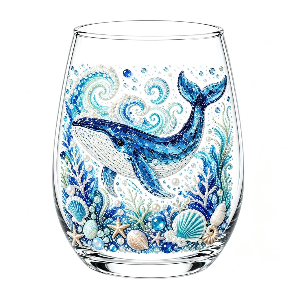 Glass Cup with 2D Animal Pattern Print, Decorative Tumbler for Home, Party and Daily Use