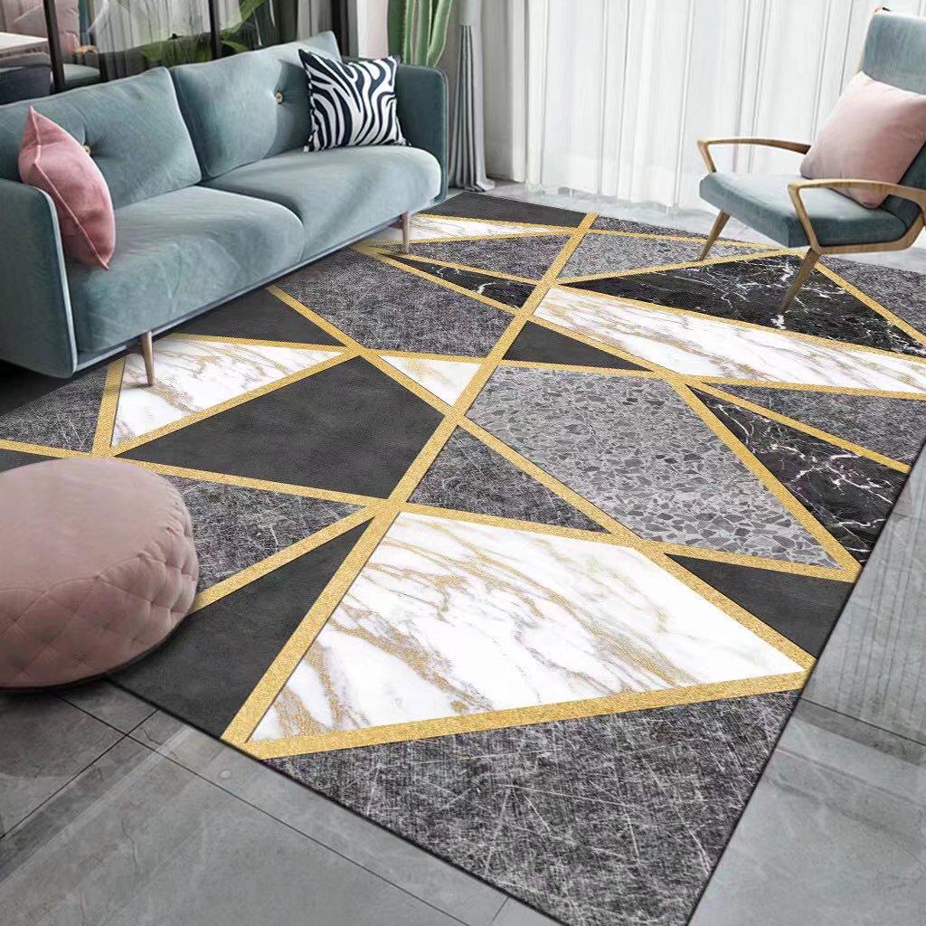 Nordic Geometric Light Luxury Rug for Bedroom, Bay Window, Living Room, and Sofa