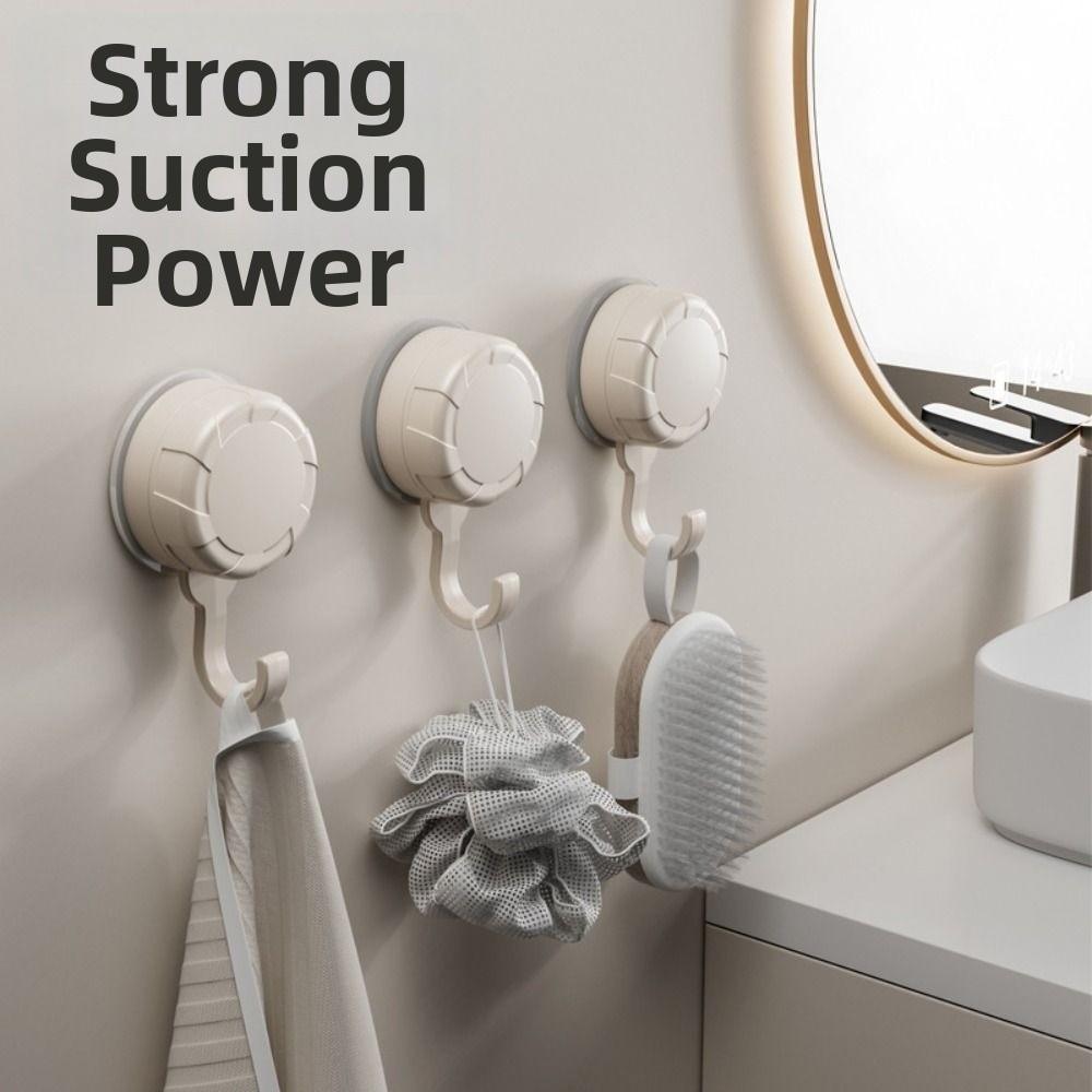 3Pcs Reusable Suction Cup Hooks Waterproof Bathroom Towel Hooks Kitchen Storage Hook  Entryway