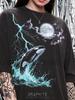 Orca Killer Whale Marine Wildlife Ocean Nature Comfort Colors® Tshirt, Lightning Storm Full Moon Vintage Bootleg 90s Graphic Y2K Tee