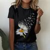Cute Cat Dandelion T-Shirts Dog Animal 3D Print Women's Round Neck Short Sleeve T Shirt Tees Harajuku Y2K Tops Female Clothing