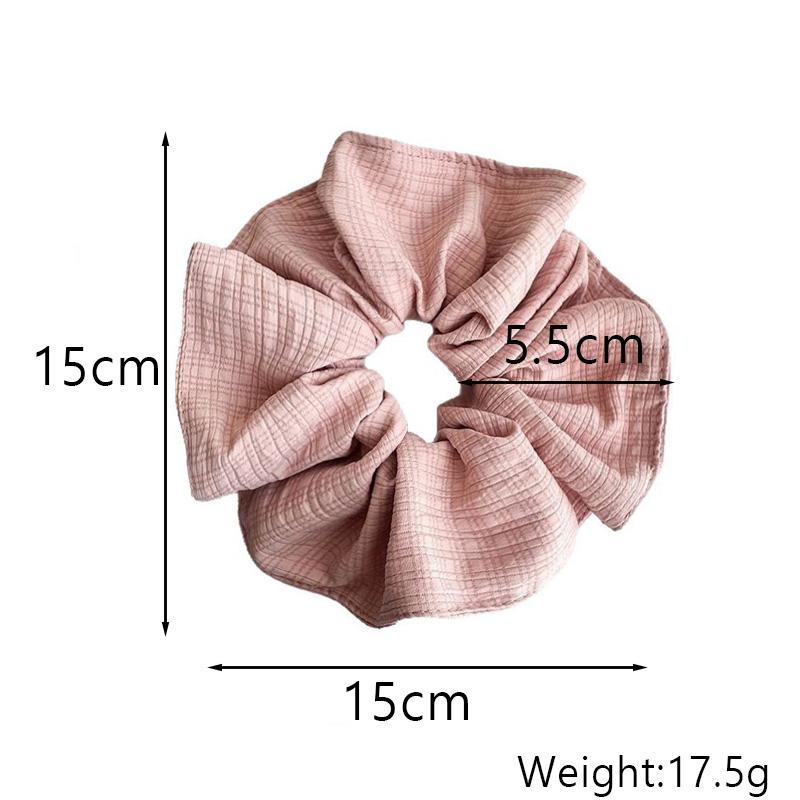 1PC Solid Color Cream Colored Fabric Colon Headband Simple and Fresh Plaid Rubber Band Hair Ties for Woman Hair Accessroies