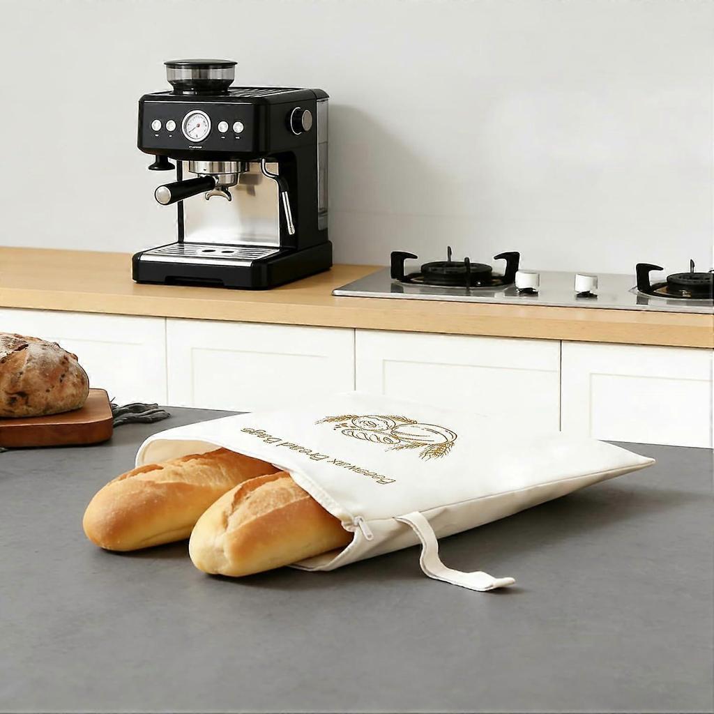 Beeswax Lining Bread Bags, Reusable Bread Bags for homemade & sourdough bread, Moisture Lock with Zip for Bread Freshness with Sealing