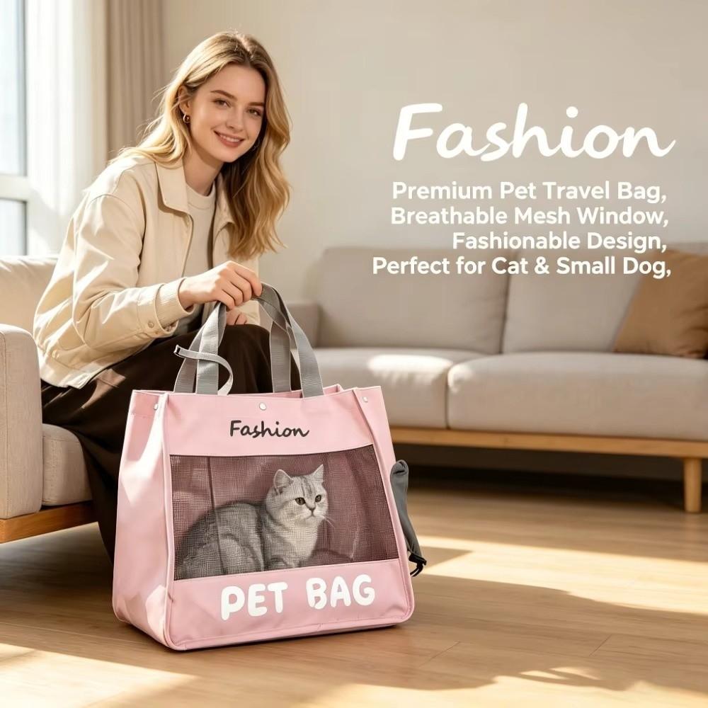 Large Capacity Pet Carrier Bag Soft Breathable Cat Shoulder Bag Cats Carrying Case Camping