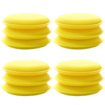 12Pcs Round Foam Sponge Clean Washer Car Foam Detailing Wax Applicator Pad
