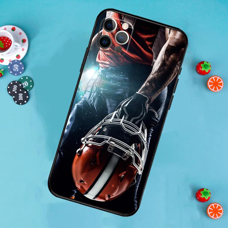 American football player sport Phone Case For iPhone 17 Air 16 15 14 13 11 12 Pro Max 13 12 mini 15 16 Plus 16e Cover Funda