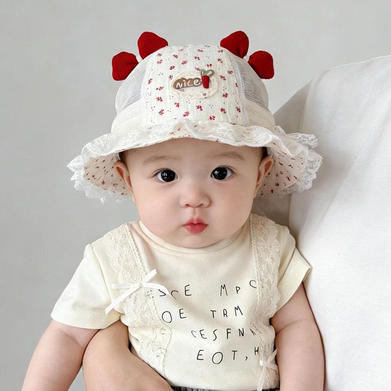 Cute Summer Baby Girl Bucket Hat Breathable Mesh Sun Protection Outdoor Travel Cap for Infants and Toddlers