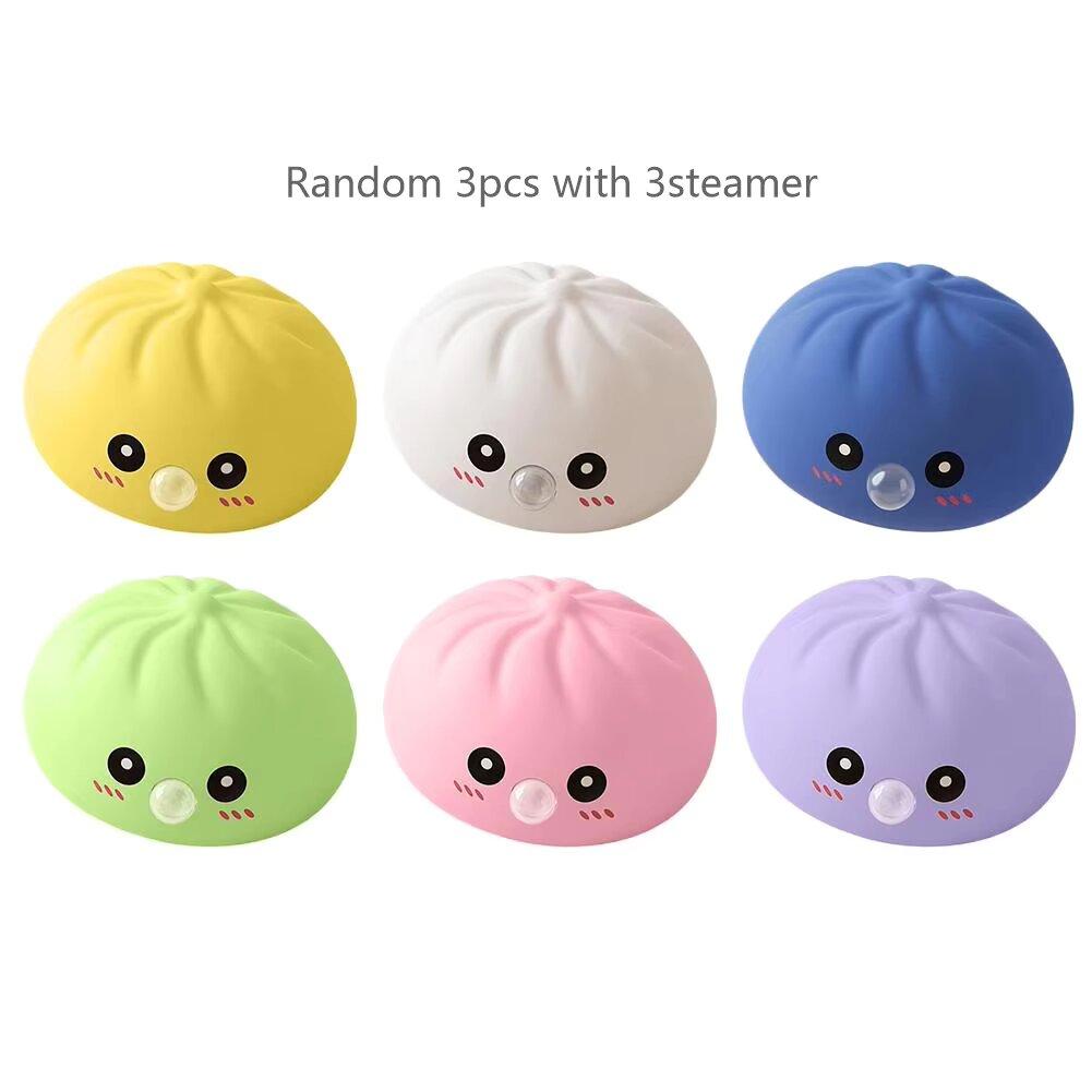 Knoedel Squishies Bellen Blaas Speelgoed Knoedel Squishies Set met Stoomboot Nieuwe Bellen Blaas Squishies, Rekbaar Fidget Sensorisch yellow
