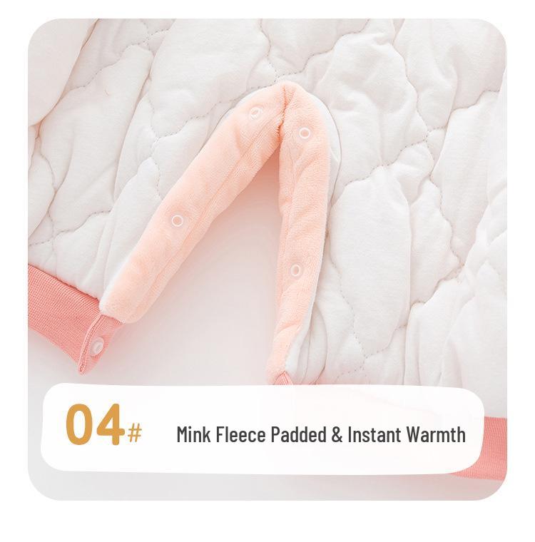 Winter Padded Cotton Jumpsuit for Newborn Girls - Warm, Plus Velvet, Thickened Outerwear