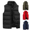 Meeste vest jakk ühevärviline krae tõmblukk puuvillane polsterdatud paks külmakindel pluss suurus sirge vest tänavariided