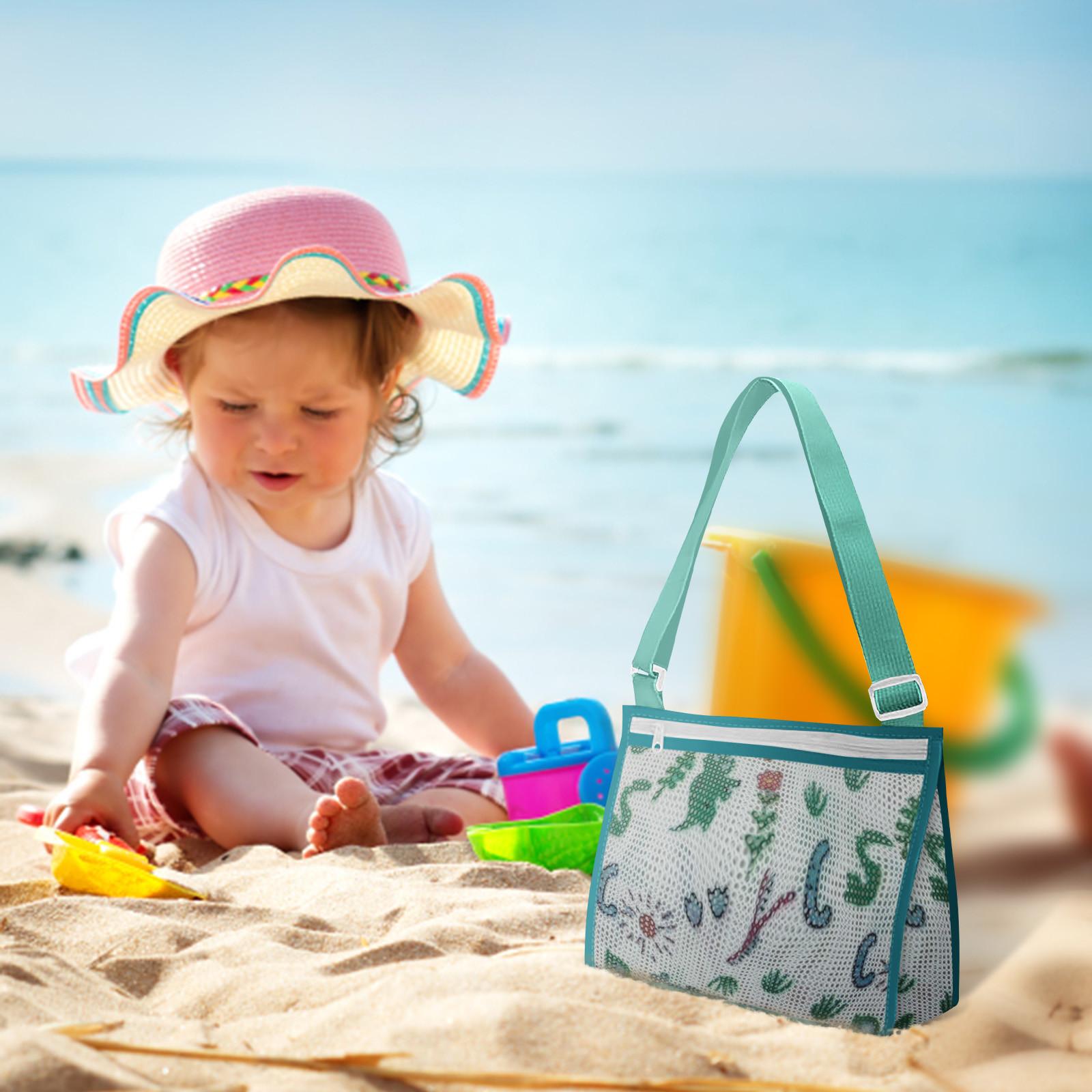 

Пляжная игрушка-сетка, детская сумка для сбора, пляжная сетка, игрушка для песка для хранения пляжных игрушек, игрушки для песка, аксессуары для плавания для мальчиков и девочек One Size зелёный