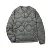 Autumn and winter new men's down jacket short round neck lightweight large size casual white duck down warm V-neck liner