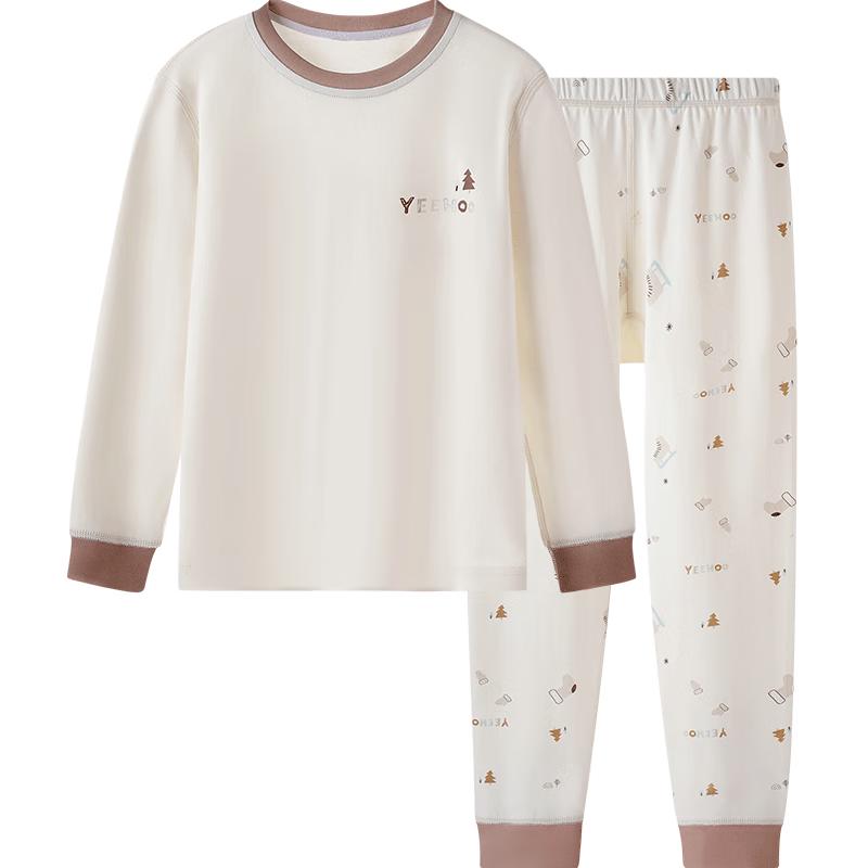 YEEHOO Kids' 100% Cotton 5A Antibacterial Thermal Pajama Set