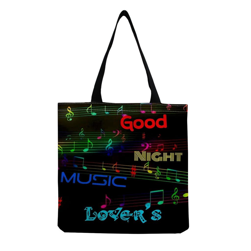 Sac Cabas Vintage en Lin pour Femme - Grande Capacité Sac à Bandoulière Imprimé Piano pour Usage Quotidien & Courses KTB