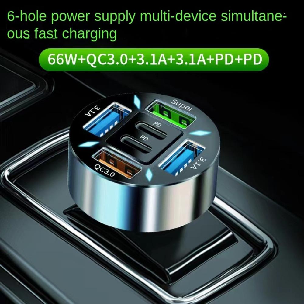 Dual USB Output 5 Ports Car Chargers Fast Charging Car Charger Adapter  Car Accessories
