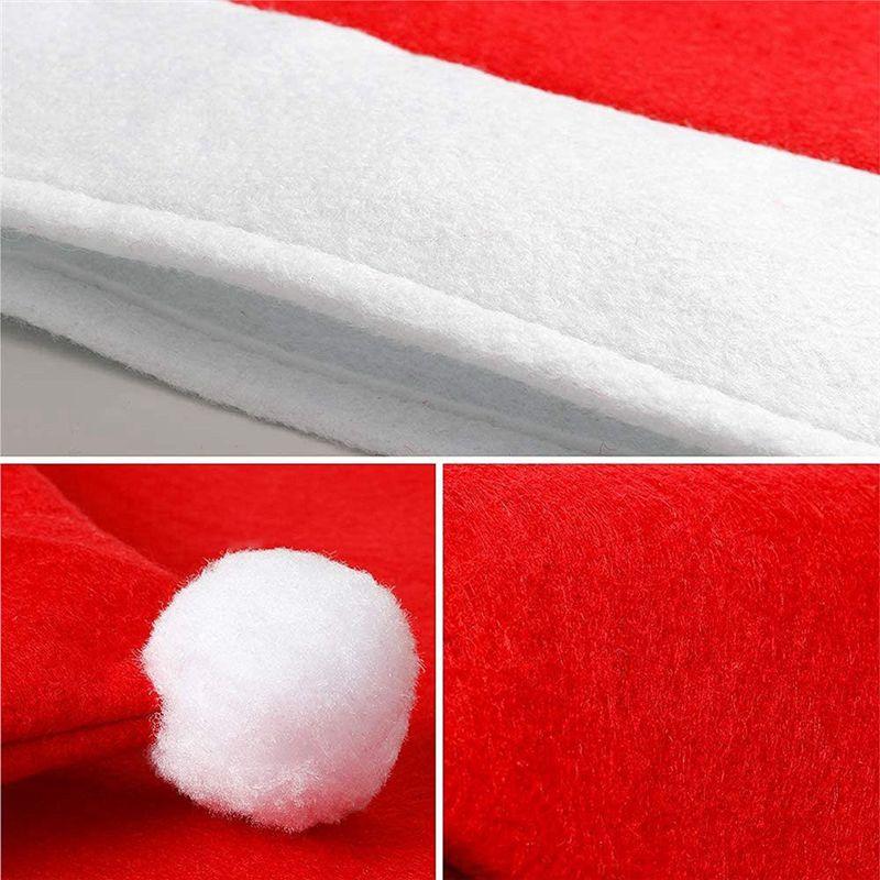 A84E-12 Pcs Christmas Chair Covers Santa Hat Chair Covers For Dining Room Holiday Christmas Decorations Red