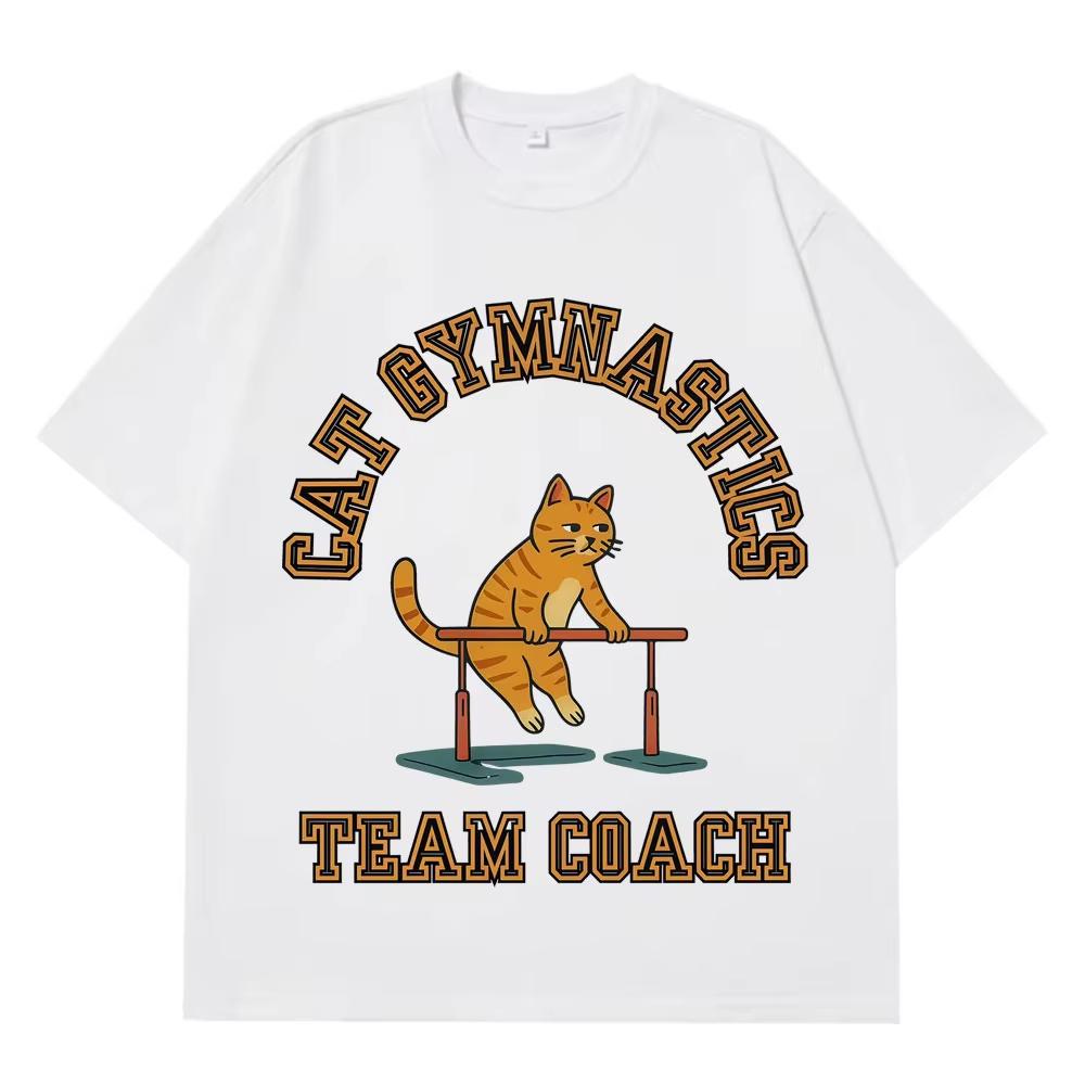

Silly Cat Gymnastics Funny Meme T-shirt Men Women Fashion Short-sleeved Cotton Harajuku Loose Oversized T-shirts Streetwear Tops S разноцветный