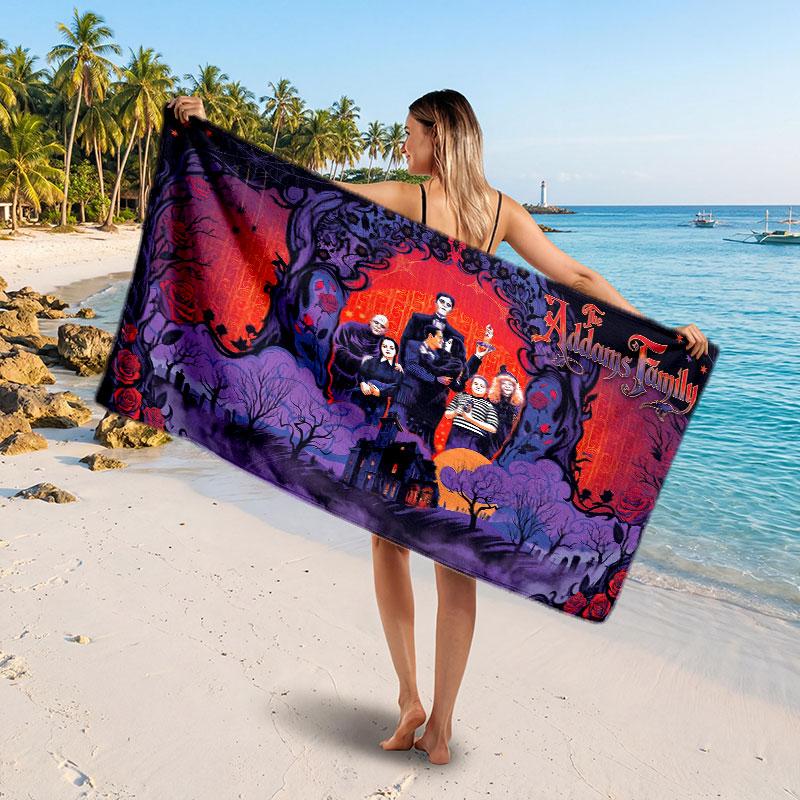 Large Beach TowelThe Addams Family Soft Absorbent Towel Beach Bath Home Use
